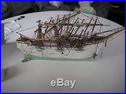 Stunning but damaged Antique Model Ship for restoration pls read full listing