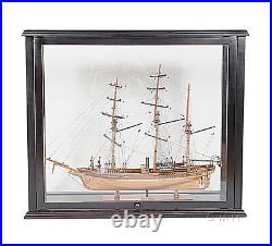 Table Top Display Case 36 Opening Front Wood Medium Tall Ship Sailboat Models