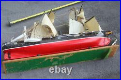 Tall Sailing Ship Model Kearsarge 22 plus old AS IS for repair estate gift OS