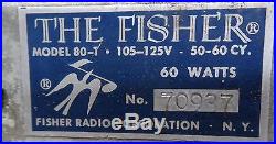 The Fisher Model 80-t Good For Parts And Restoration Free Shipping
