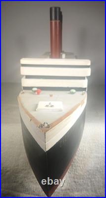 Titanic Homemade 24 Wooden Ship Model Vintage