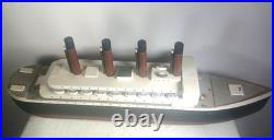 Titanic Homemade 24 Wooden Ship Model Vintage