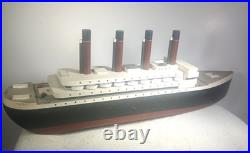 Titanic Homemade 24 Wooden Ship Model Vintage