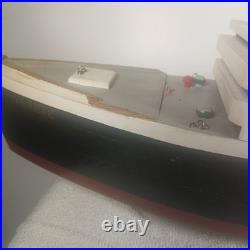 Titanic Homemade 24 Wooden Ship Model Vintage