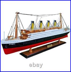 Titanic Painted Ship Model Wooden Handicraft Fully Assembled Home Decoration 23