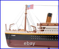 Titanic Painted Ship Model Wooden Handicraft Fully Assembled Small