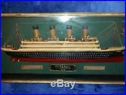Titanic withPassenger List Worlds Largest Ship Captured in Glass for a Wall. Model