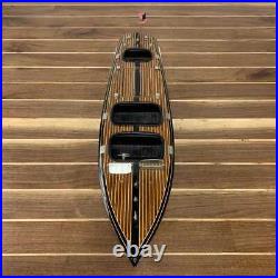 Triple Cockpit Speed Boat Wooden Model 25