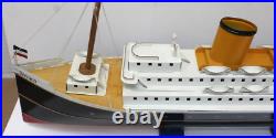 Tucher Walther Tin Bremen Wind-up Ship Model 24 Long Exc