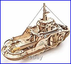 Tugboat Beginner Model Ship kit Mechanical Wooden Boat Puzzles Adults for Gift