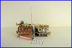 Two-cylinder steam engine Live Steam with Steam Boiler for Boat Model
