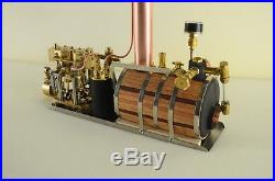 Two-cylinder steam engine Live Steam with Steam Boiler for Boat Model