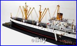 US Navy Liberty Cargo Ship WW2 Waterline Model ready for Display NEW