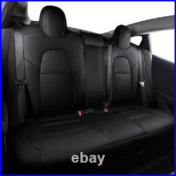 US Ship Custom Fit PU Leather Seat Covers For Tesla Model Y Front+Rear 2017-2022
