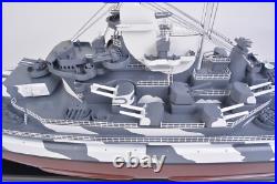 USS Alabama BB-60 Handcrafted Wooden Military Ship Model With Camouflage Paint