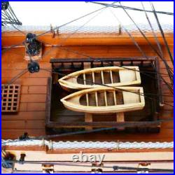 USS Constitution Old Ironsides Tall Ship Wooden Model 22 with Floor Display Case