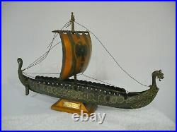 VIKING LONG SHIP/BOAT Bronze model by Edward Aagaard for Iron Art, Copenhagen