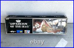 VINTAGE RARE SEALED NEW Sergal'Sovereign of the Seas' Wooden Model Ship Kit