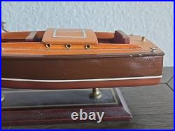 VTG Rare 10 Wooden Chris Craft Speed Boat Model On Stand Algonac MI