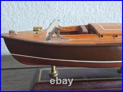 VTG Rare 10 Wooden Chris Craft Speed Boat Model On Stand Algonac MI