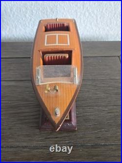 VTG Rare 10 Wooden Chris Craft Speed Boat Model On Stand Algonac MI