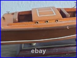 VTG Rare 10 Wooden Chris Craft Speed Boat Model On Stand Algonac MI