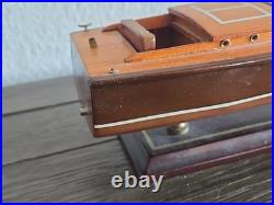 VTG Rare 10 Wooden Chris Craft Speed Boat Model On Stand Algonac MI