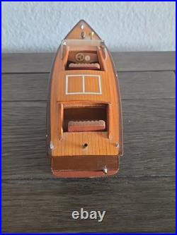VTG Rare 10 Wooden Chris Craft Speed Boat Model On Stand Algonac MI