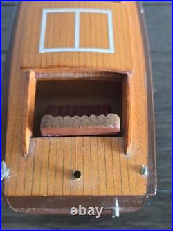 VTG Rare 10 Wooden Chris Craft Speed Boat Model On Stand Algonac MI