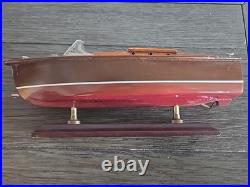 VTG Rare 10 Wooden Chris Craft Speed Boat Model On Stand Algonac MI