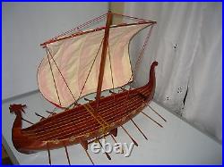 Viking Dragon boat high quality hand made wooden model ship 32