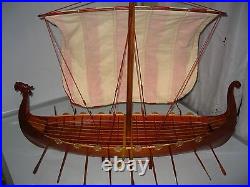 Viking Dragon boat high quality hand made wooden model ship 32