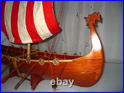 Viking Dragon boat high quality hand made wooden model ship 32