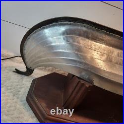 Viking Longship METAL Ship Model Large 27 Sailboat Vintage Needs Love VINTAGE