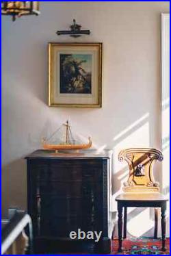 Viking Small Ship Model Handcrafted Wooden Ship With Detailed Stitched Sail