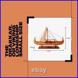 Viking Small Ship Model Handcrafted Wooden Ship With Detailed Stitched Sail
