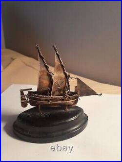 Vintage 925 Silver Maltese Sailing Ship Model