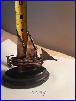 Vintage 925 Silver Maltese Sailing Ship Model