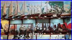 Vintage Blue Columbia Sailboat Wooden Handmade Ship Decor Gift Birthday Gift