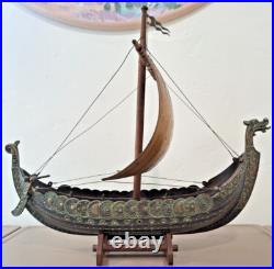 Vintage Edward Aagaard Dragon Figurehead Copper and Bronze Viking Ship 17 x 14