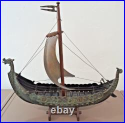 Vintage Edward Aagaard Dragon Figurehead Copper and Bronze Viking Ship 17 x 14