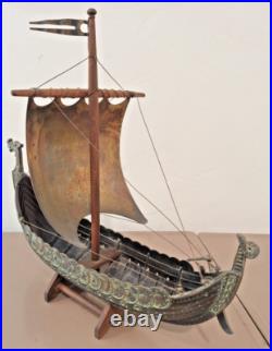 Vintage Edward Aagaard Dragon Figurehead Copper and Bronze Viking Ship 17 x 14