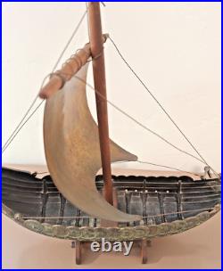 Vintage Edward Aagaard Dragon Figurehead Copper and Bronze Viking Ship 17 x 14