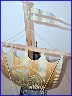 Vintage Edward Aagaard Dragon Figurehead Copper and Bronze Viking Ship 17 x 14