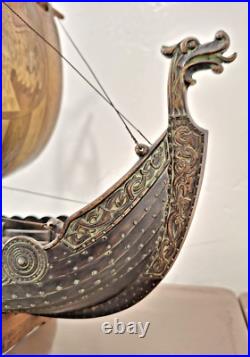 Vintage Edward Aagaard Dragon Figurehead Copper and Bronze Viking Ship 17 x 14