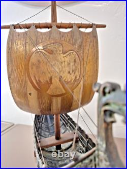 Vintage Edward Aagaard Dragon Figurehead Copper and Bronze Viking Ship 17 x 14