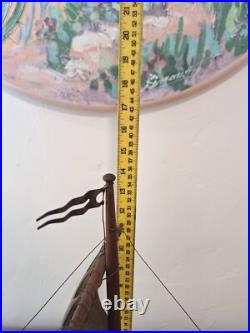 Vintage Edward Aagaard Dragon Figurehead Copper and Bronze Viking Ship 17 x 14