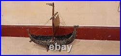 Vintage Edward Aagaard Iron Art Bronze Viking Ship Copenhagen Denmark 16 long