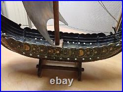 Vintage Edward Aagaard Iron Art Bronze Viking Ship Copenhagen Denmark 16 long