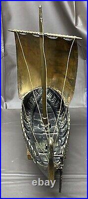 Vintage Edward EDW Aagaard Denmark Metal Viking Longship Copper & Brass 16.5